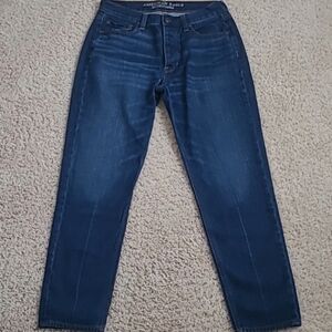 American Eagle Buttonfly Vintage Hi Rise No Stretch Cotton 6 Blue Denim Jeans